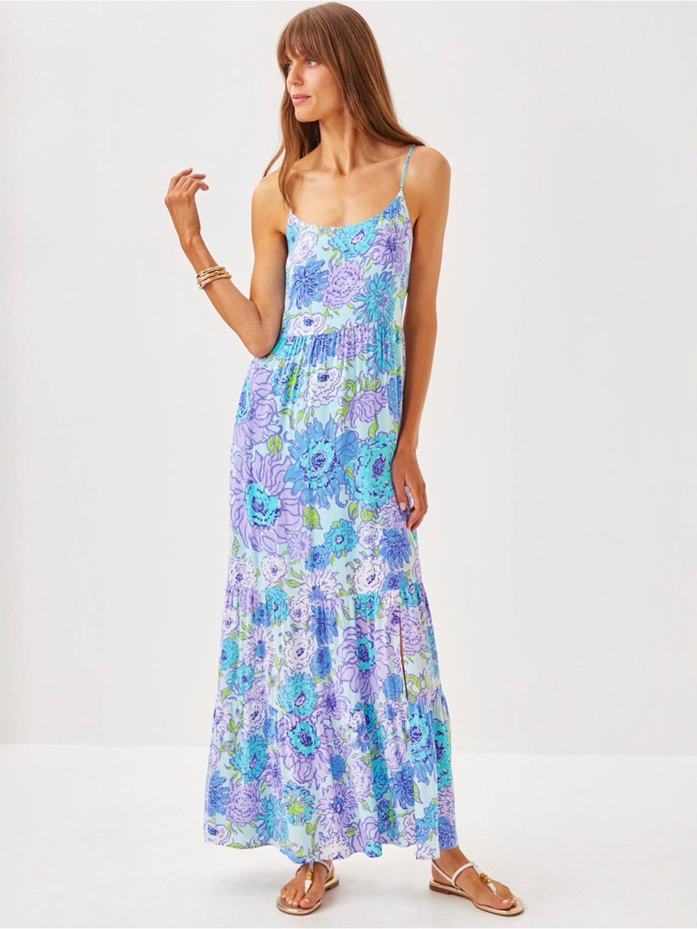 Lilly Pulitzer Teresa Maxi Dress in Multi Let it Gogh, Size XS